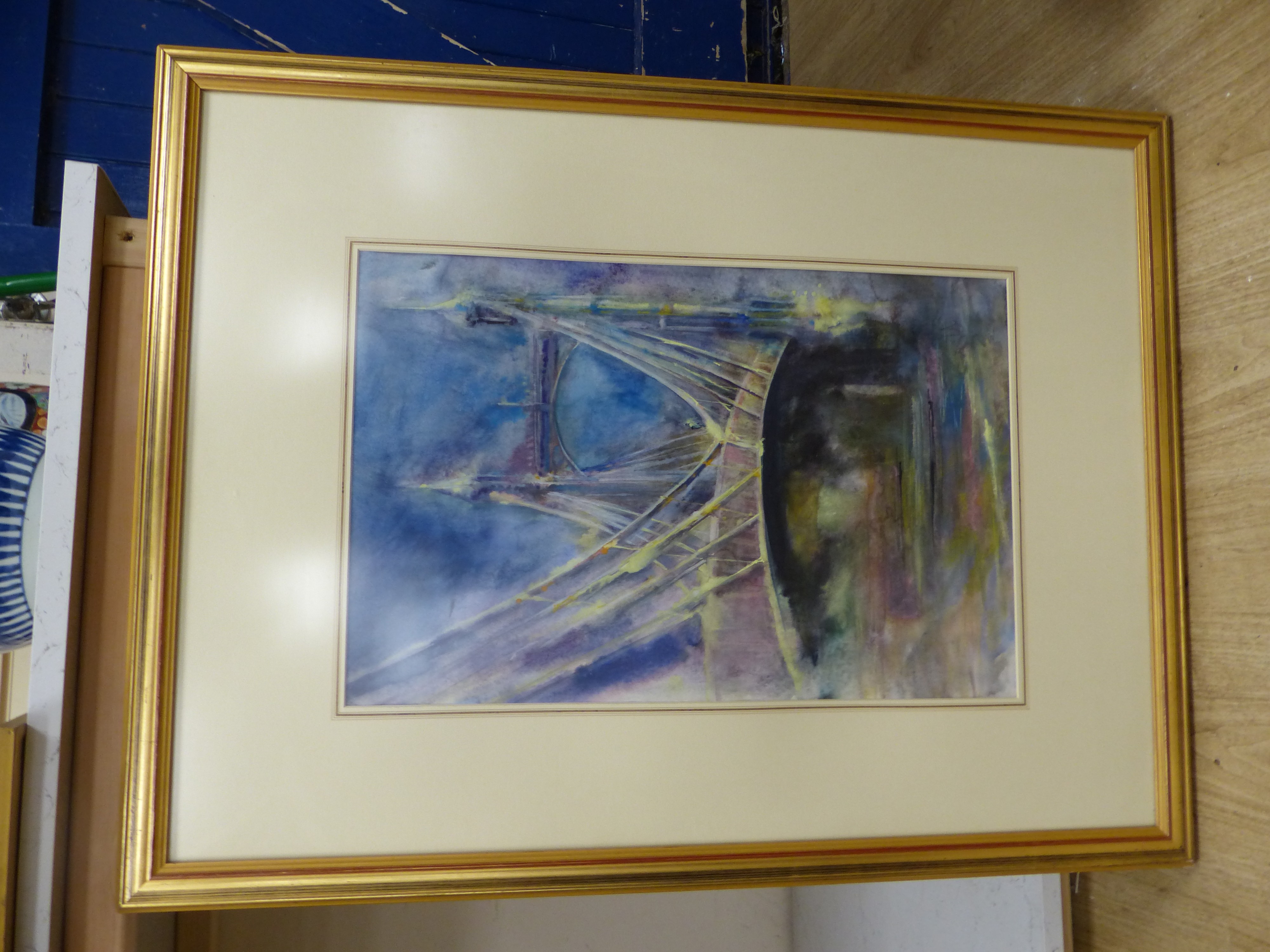 Tony Porter, watercolour, Albert Bridge - February, signed, Chris Beetles label verso, 55 x 36cm